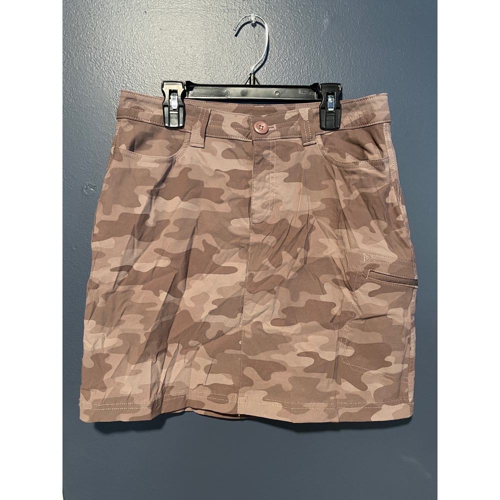 Eddie Bauer Womens 4 Camo Skort Mauve Brown Hiking Utility Active Skirt